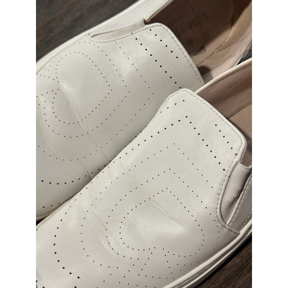 Kate Spade AZORES Womens sz 10 Leather Slip-On Sneaker Tennis Shoe White